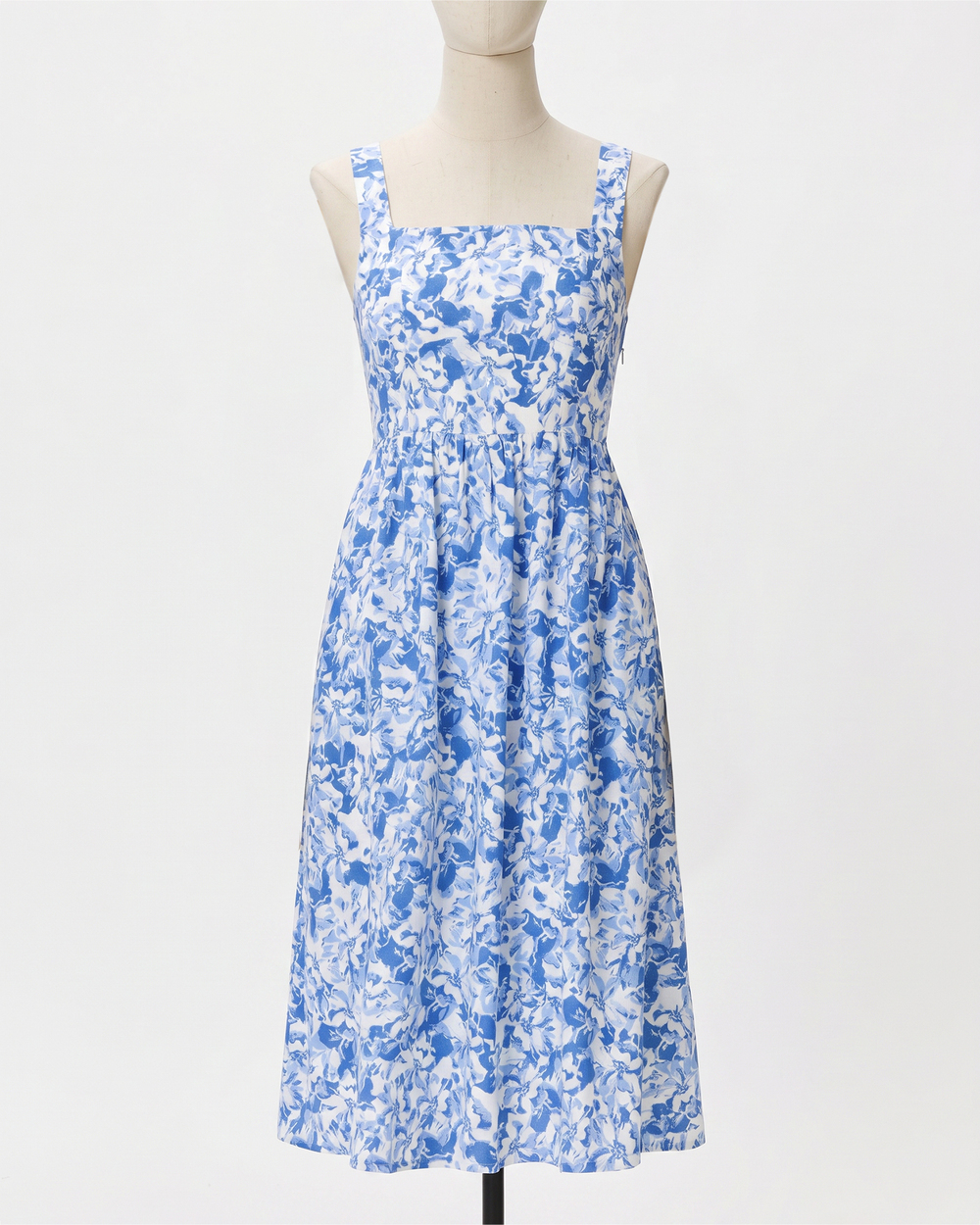 100% European Linen Fit & Flare Midi Dress